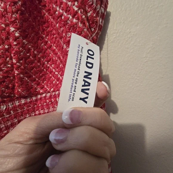 Old Navy NWT Red Gingham Sun Dress 4X Red White Smocked Cottagecore Boho Summer - Picture 6 of 13